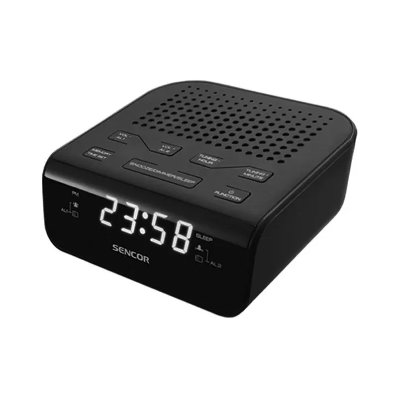 Klokradio SENCOR SRC 136 B - PLL FM, 0,6 inch LED, dual-alarm, sluimerfunctie, batterijback-up, zwart