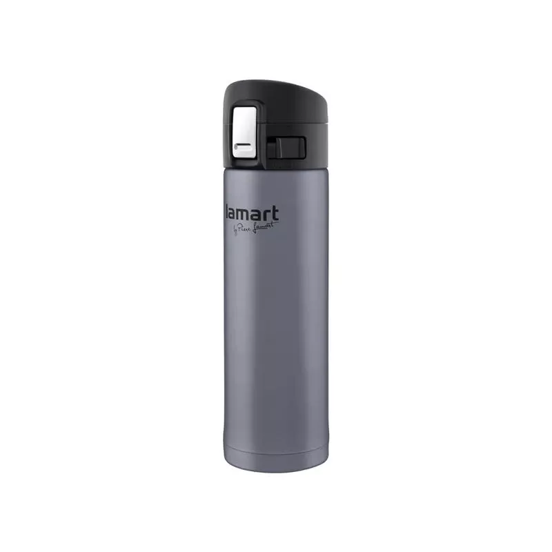 Thermobeker LAMART LT4044 0,42 L RVS dubbelwandig vacuüm geïsoleerd, drukknopdeksel, Ø 6,4 cm
