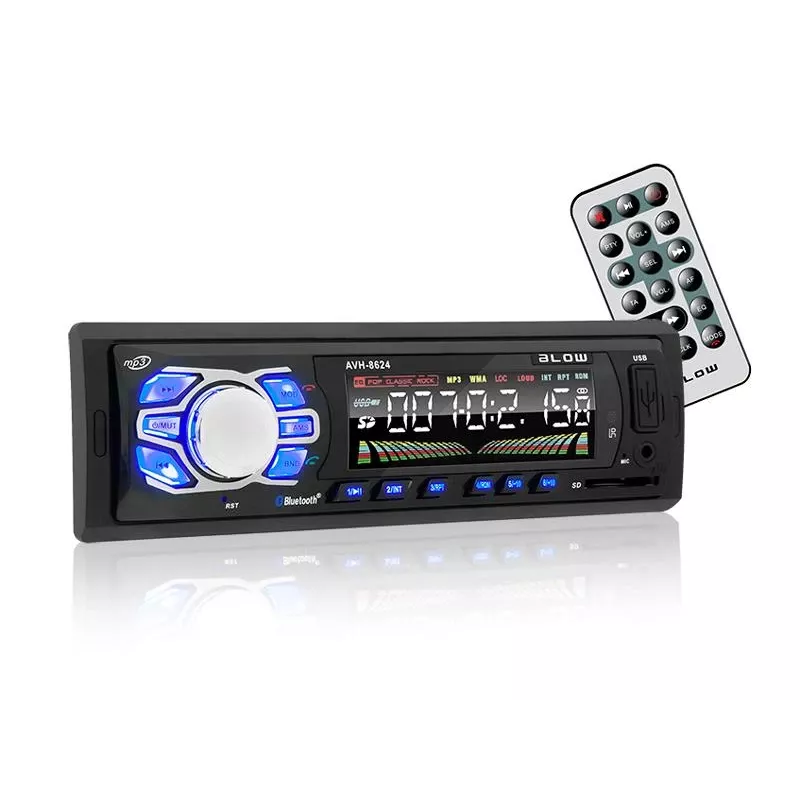 BLOW AVH-8624 autoradio, 1 DIN, FM RDS, Bluetooth, USB, SD/MMC, AUX, MP3, lcd-display, afstandsbediening, zwart