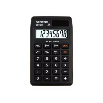 SENCOR SEC 250 rekenmachine, 8-cijferig LCD, dual-power