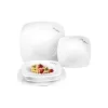Lamart LT9002 Dine porseleinen bordenset, 6 st. (2 platte, 2 diepe, 2 dessertborden), 24,5/19,2/17,3 cm, wit