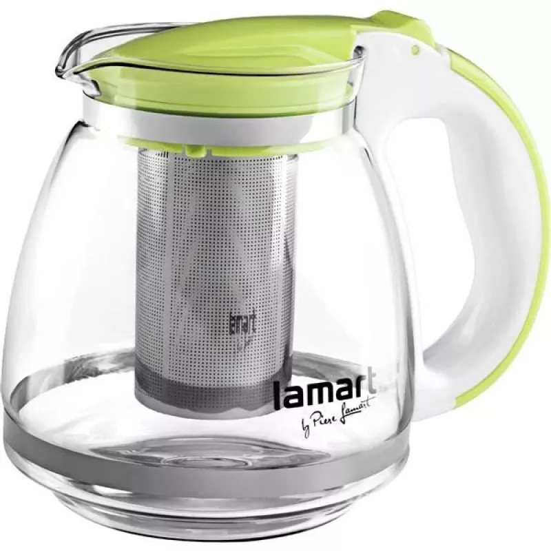 Glazen kan Lamart LT7028 groen transparant 13 cm diameter 155 mm hoogte