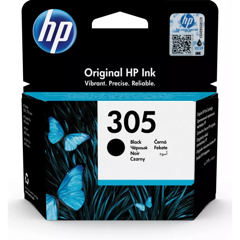 HP 305 originele zwarte inktcartridge, zwart, 1 st., 120 pagina's