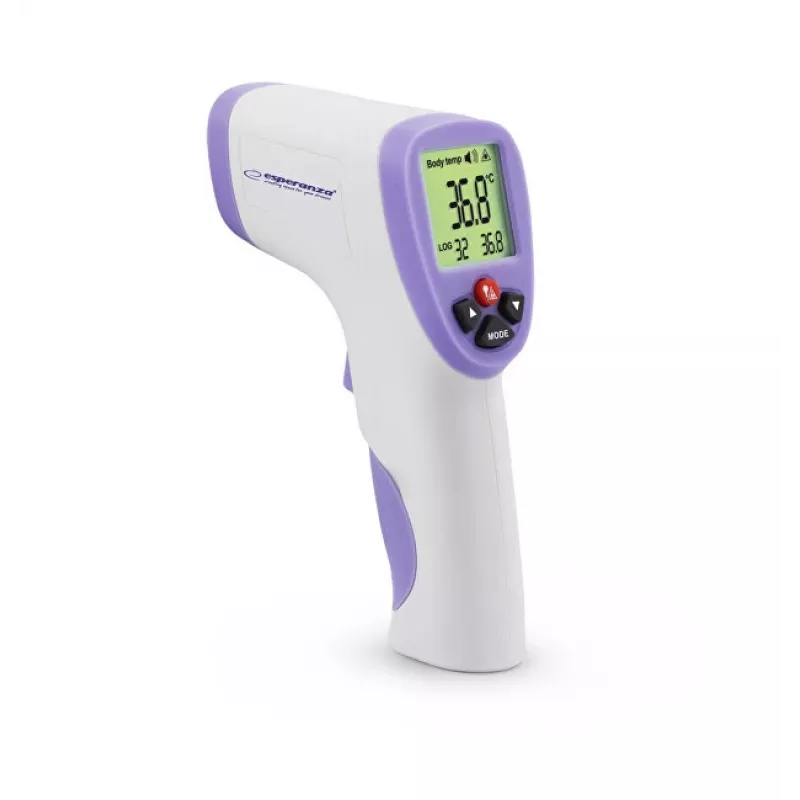 Esperanza ECT002 digitale lichaamsthermometer afstandsthermometer lila, wit oor, voorhoofd, mond, rectaal, onder de arm knoppen
