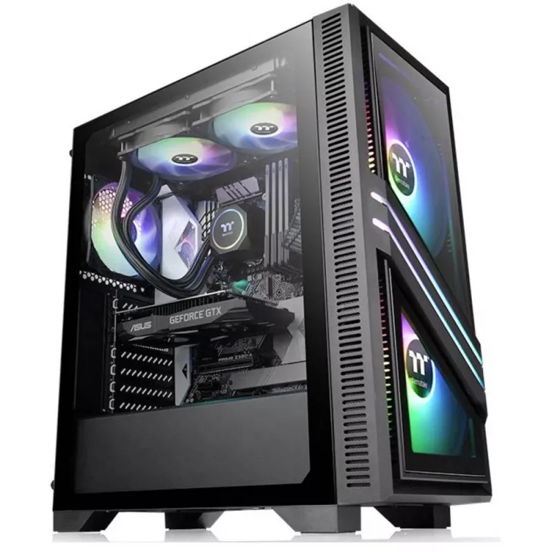 PC-behuizing Thermaltake Versa T35 TG RGB midi tower zwart