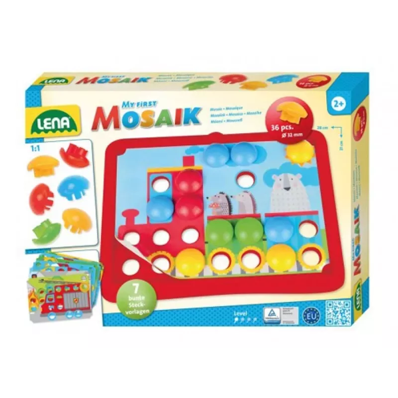 Lena My First Mozaic Traffic model 35633 – educatieve mozaïekset met steekbord voor voertuigmotieven