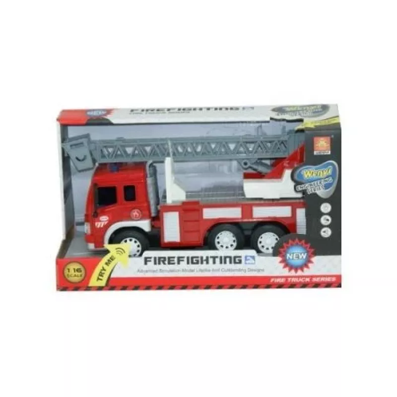 Madej brandweer speelgoed met geluid en licht model 071925 — mechanisch speelgoedvoertuig