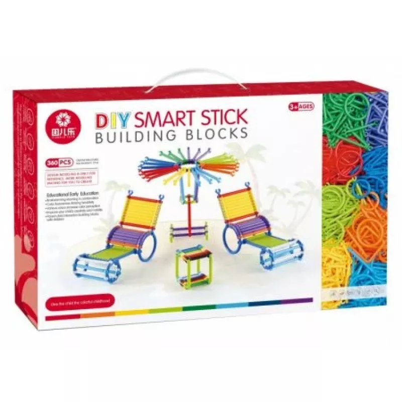 Bouwset Ascato Blocks Sticks 360 elementen in doos