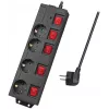 Verlengsnoer LogiLink LPS251 1,5 m 4 stopcontacten binnen zwart