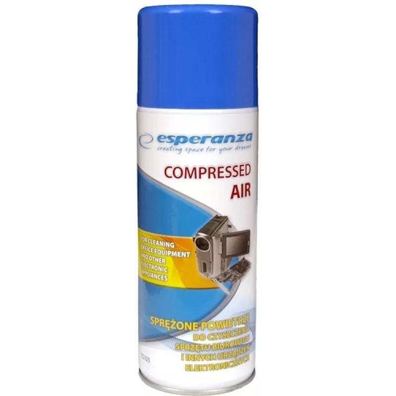 Persluchtspray ESPERANZA ES103 400 ml, blauw/wit, laat geen krassen achter