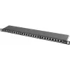 Patchpanel LANBERG PPS5-0024-B 24-poorts CAT5e, metaal, 0,5 U, 445×99×22,3 mm, zwart