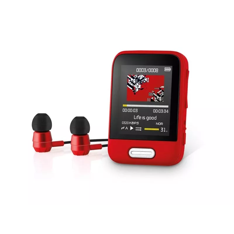 Draagbare MP3-/MP4-speler SENCOR SFP 7716RD — 16 GB geheugen, compacte mediaspeler