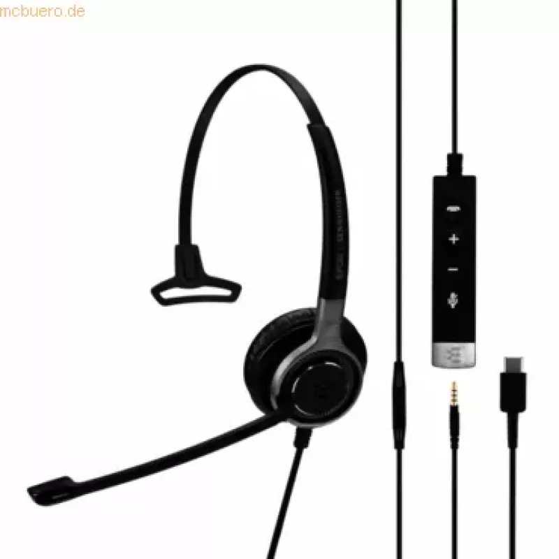 EPOS Sennheiser headset Impact SC 635 USB-C 3,5mm USBC 3,5mm mono zwart zilver (1000669)