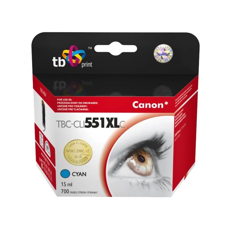Inktpatroon TB compatibel voor Canon CLI-551XL CY cyaan