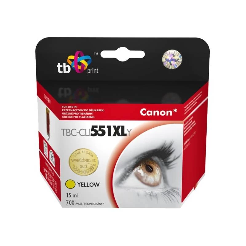 Inktpatroon TB compatibel met Canon CLI-551XL YL geel
