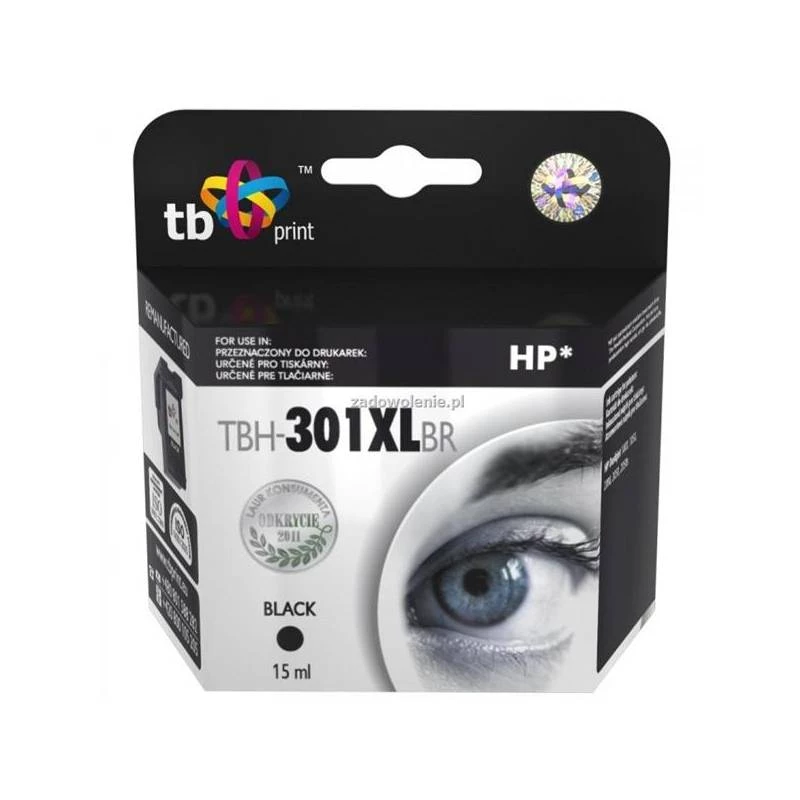 Inkt voor HP DJ1050/2050 zwart refurbished XL TBH-301XLBR