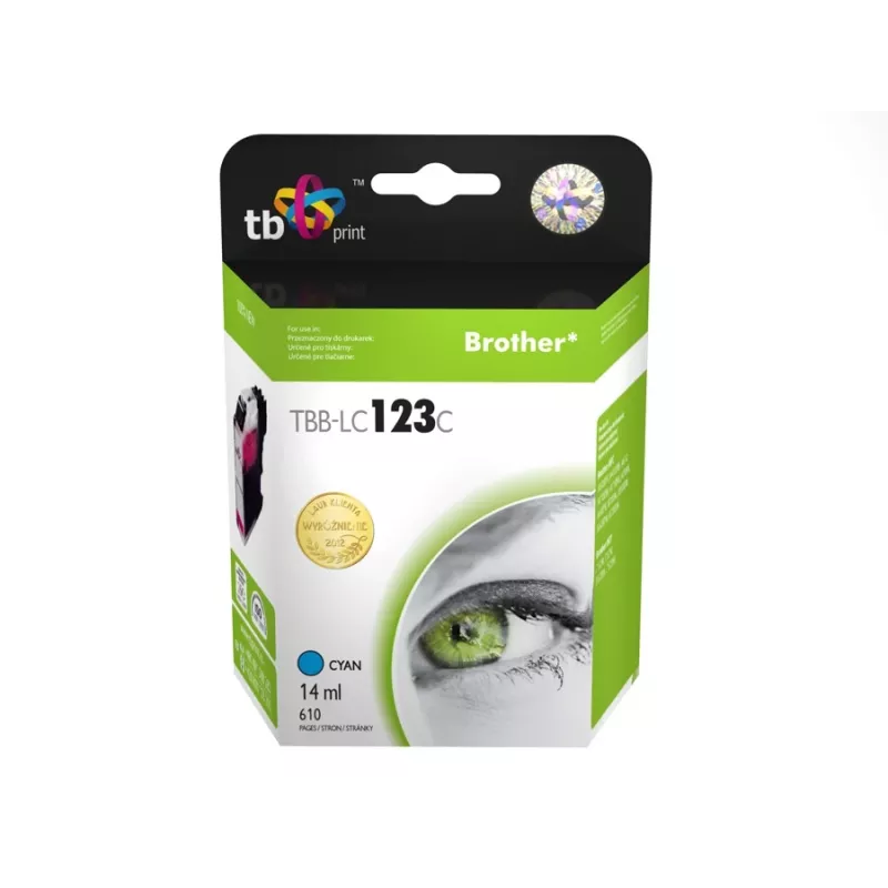 Inktcartridge compatibel met Brother LC125XLC 100% nieuw
