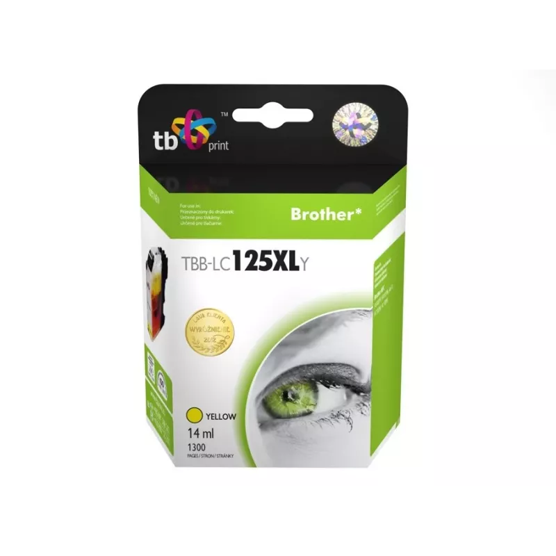 Inktcartridge compatibel met Brother LC125XLY 100% nieuw