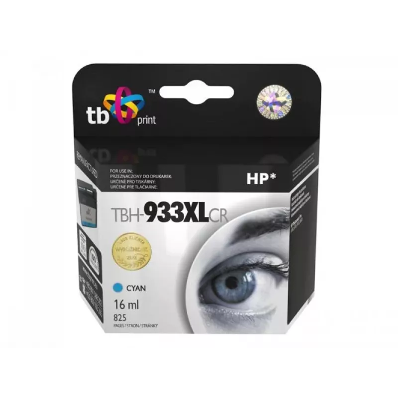 TB Print TBH-933XLCR gereviseerde inktcartridge voor HP 933XL (CN054AE), HP Officejet 6100 ePrinter, cyaan, 16 ml, 825 pagina's
