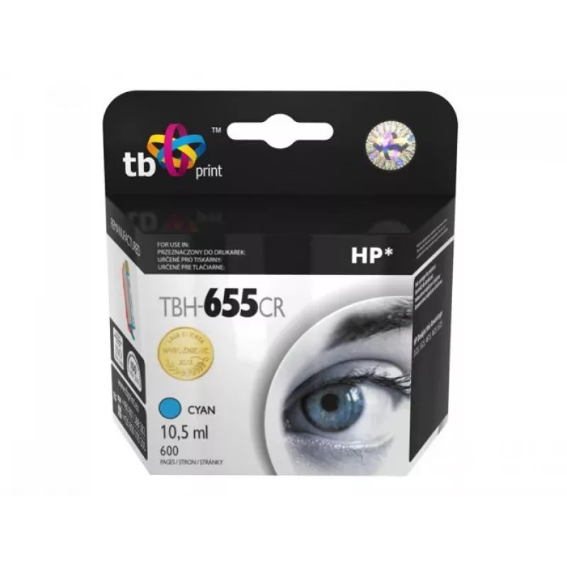 Inktpatroon TB compatibel met HP 655, cyaan, ref.