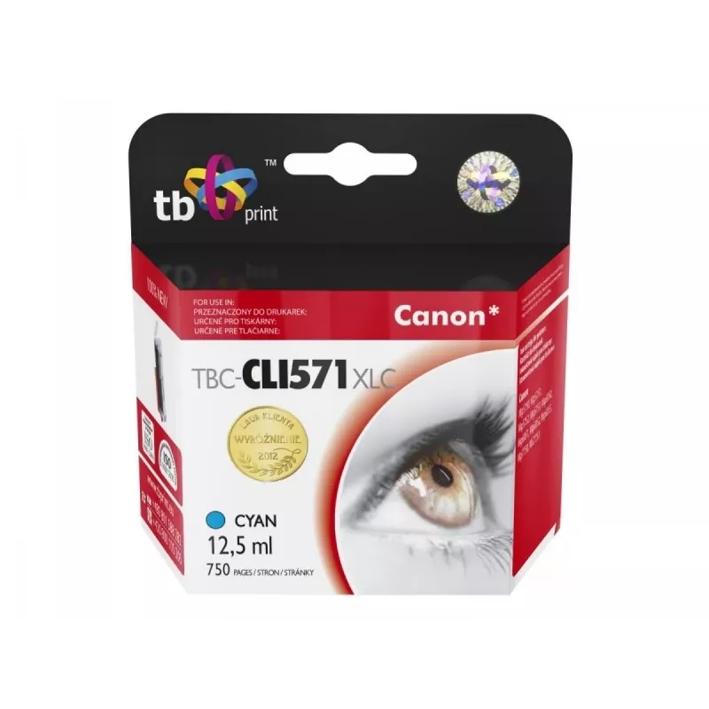 Inkt voor Canon CLI-571XL TBC-CLI571XLC CY 100% nieuw