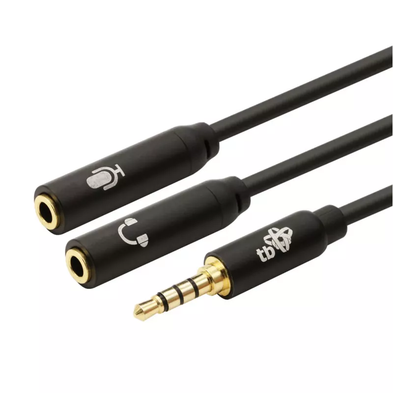 Adapter TB 3,5mm mini-jack splitter 1x 3,5mm stekker naar 2x 3,5mm bus, model AKTBXAJ0P2J030B