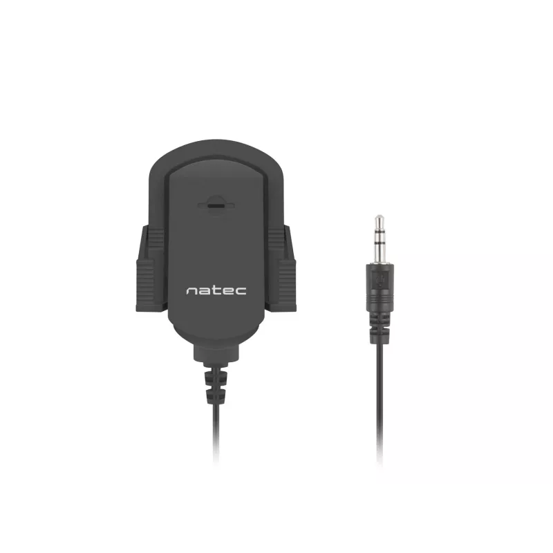 Kleefmicrofoon NATEC NMI-1352, bedraad 3,5 mm, gevoeligheid -58 dB, 50–16000 Hz, 1,8 m kabel, 20 g