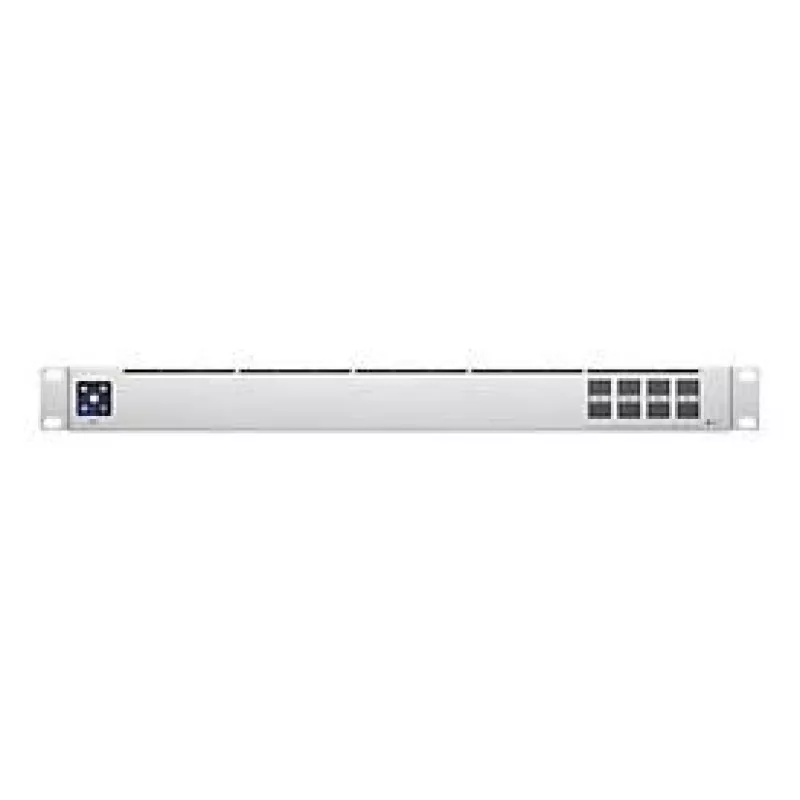 Managed L2-netwerkswitch UBIQUITI USW-Aggregation — 8 SFP+-slots, 10G-ondersteuning, ventilatorloos, 1U-rack, zilver