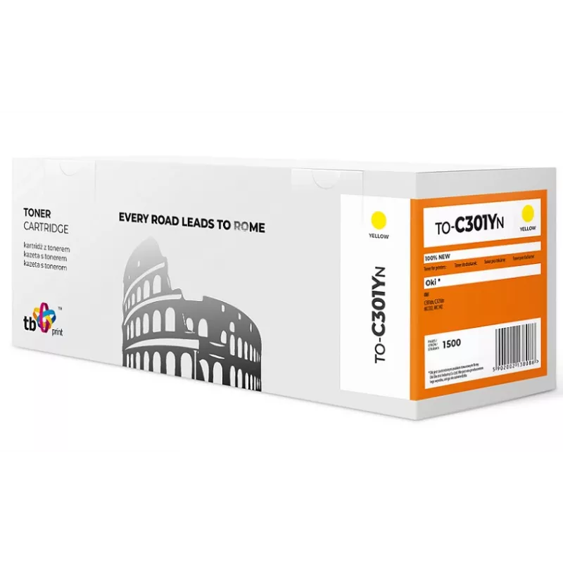 Toner TB compatibel met OKI C301 to-C301YN YE