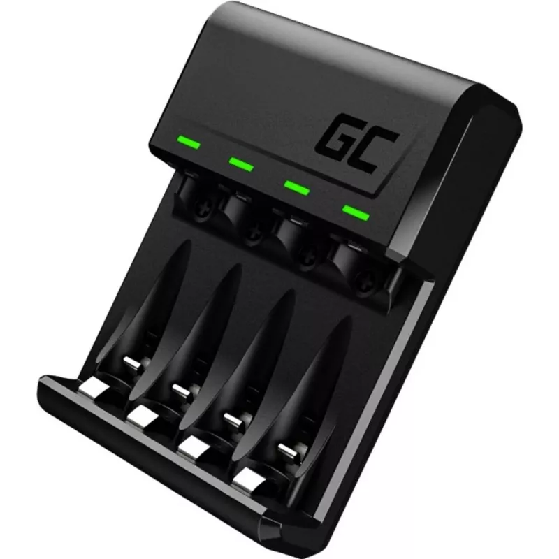 Batterijlader Green Cell GC VitalCharger USB, 4 slots, AA/AAA, USB-gevoed, zwart