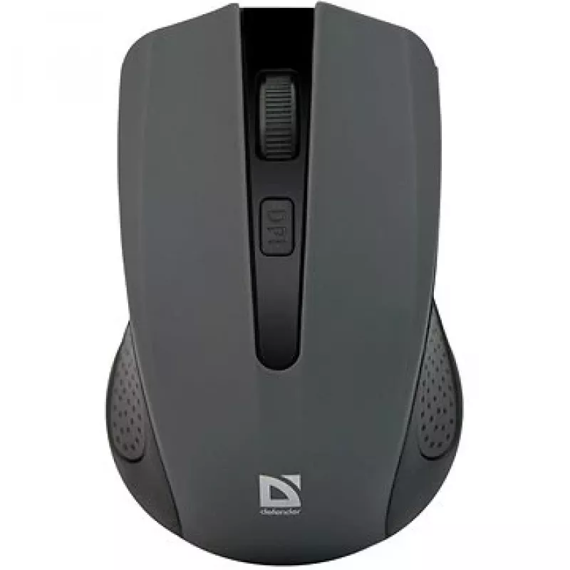 Draadloze optische muis DEFENDER MM-935 RF, dubbelhandig, 1600 DPI, grijs, USB-ontvanger, AAA-batterijen