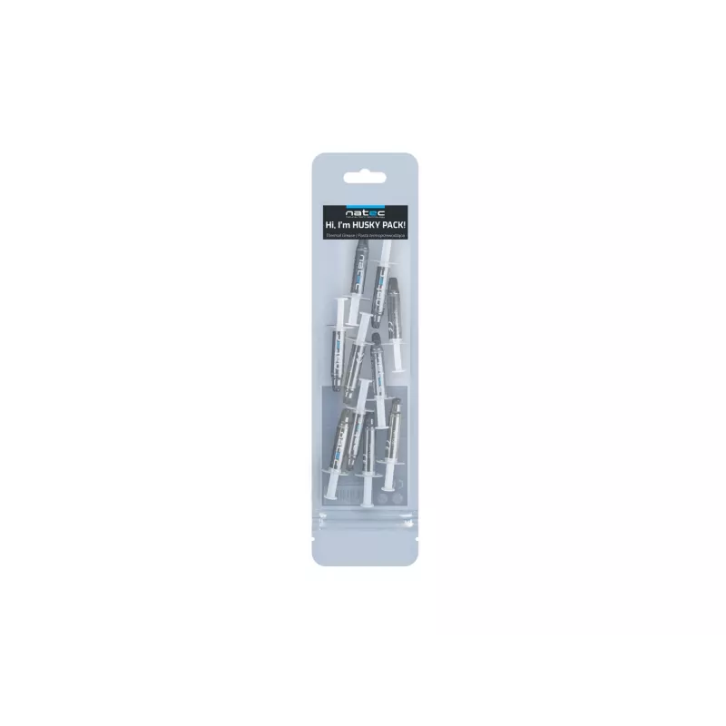 Warmtegeleidingspasta NATEC Husky Pack NPT-1581, warmtegeleidingsvermogen 4,63 W/m·K, grijs, -30–280 °C, 10 stuks