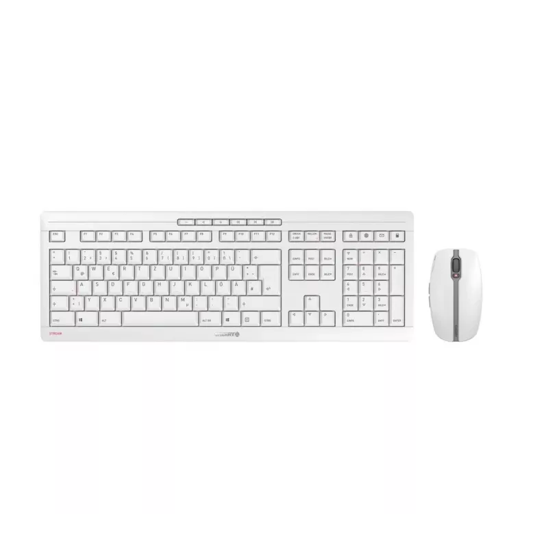 CHERRY Stream Desktop Recharge toetsenbord muis inbegrepen universeel RF draadloos QWERTZ Duits grijs