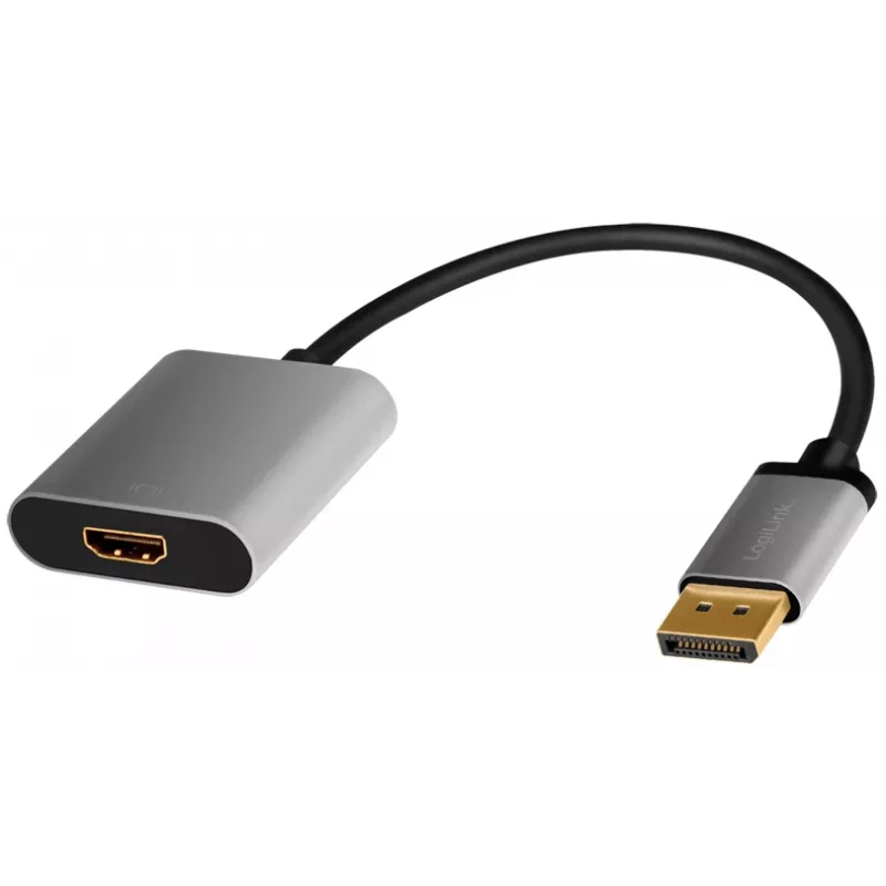 LogiLink CDA0108 videokabel-adapter 0,15 m DisplayPort HDMI zwart grijs