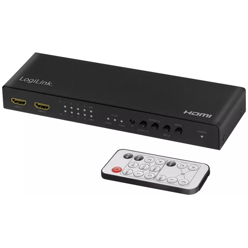 HDMI-switch 4x2-poorts 4K/60Hz