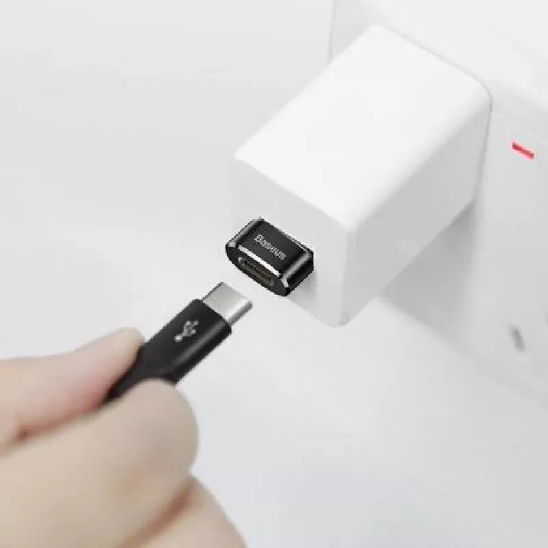 Baseus USB-stekker naar Type-C-bus adapter converter zwart