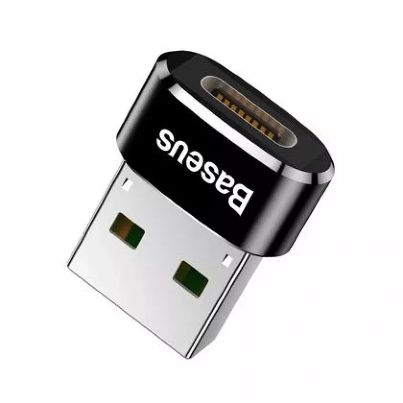 Baseus USB-stekker naar Type-C-bus adapter converter zwart