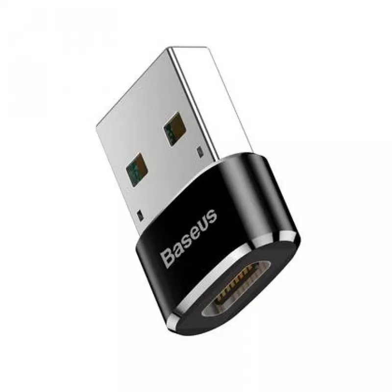 Baseus USB-stekker naar Type-C-bus adapter converter zwart