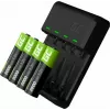 Lader Green Cell GC VitalCharger met 4× AA 2000mAh NiMH-accu's