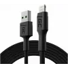 Lightning-kabel Green Cell KABGC18 — 2 m, Lightning naar USB-A, zwart