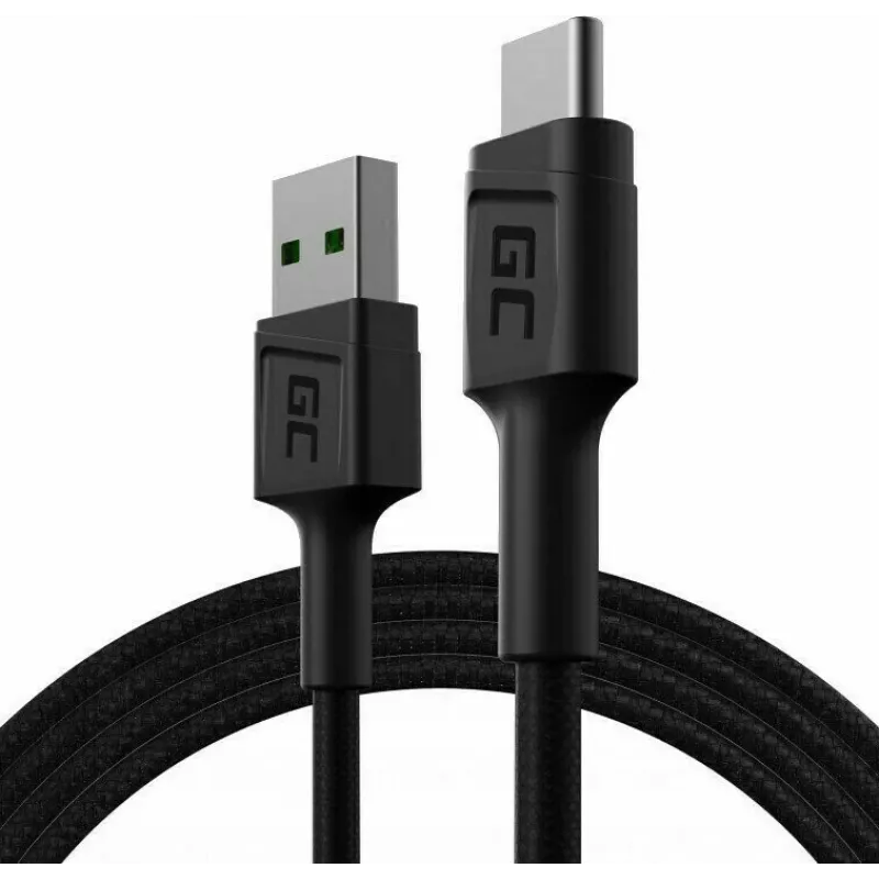 USB-kabel Green Cell KABGC22 USB 2.0 1,2 m USB-A USB-C zwart