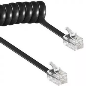 Spiraalkabel RJ10/4P4C/2m/zwart