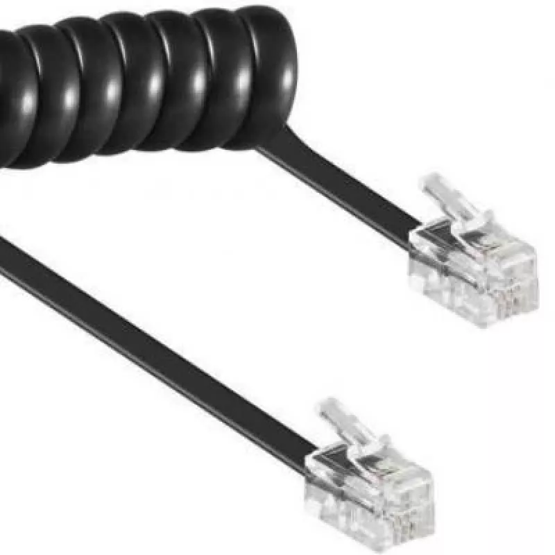 Spiraalkabel RJ10/4P4C/2m/zwart