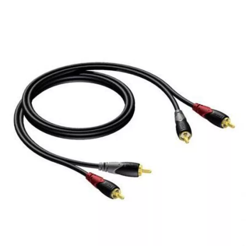 Kabel 2x RCA/cinch-stekker - 2x RCA/cinch-stekker 1,5