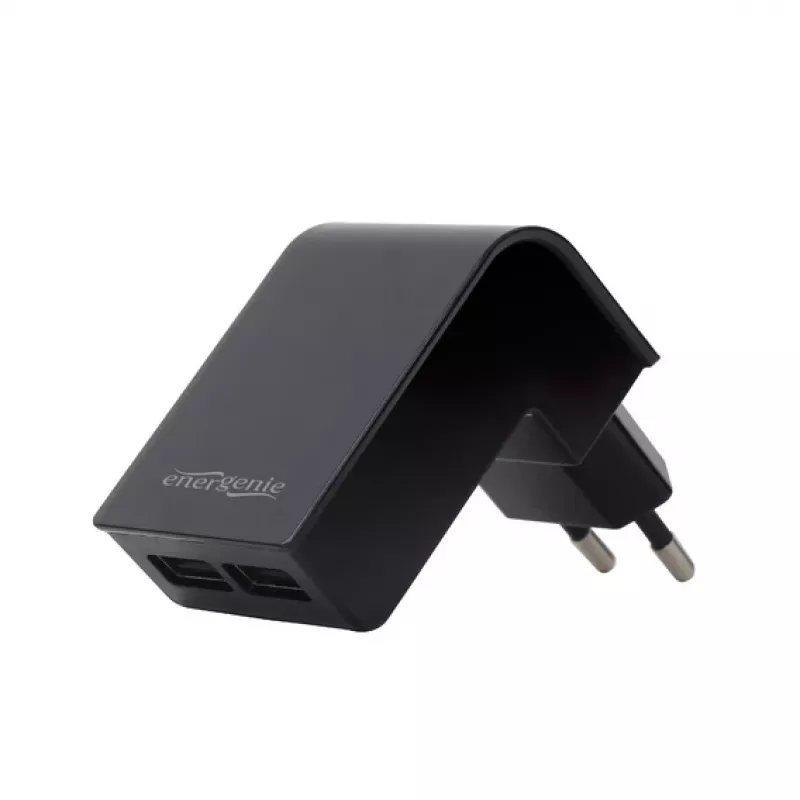 Auto-oplader Gembird EG-U2C2A-CAR-02, 12–24V ingang, 5V/2,1A uitgang, 2× USB 2.0, zwart