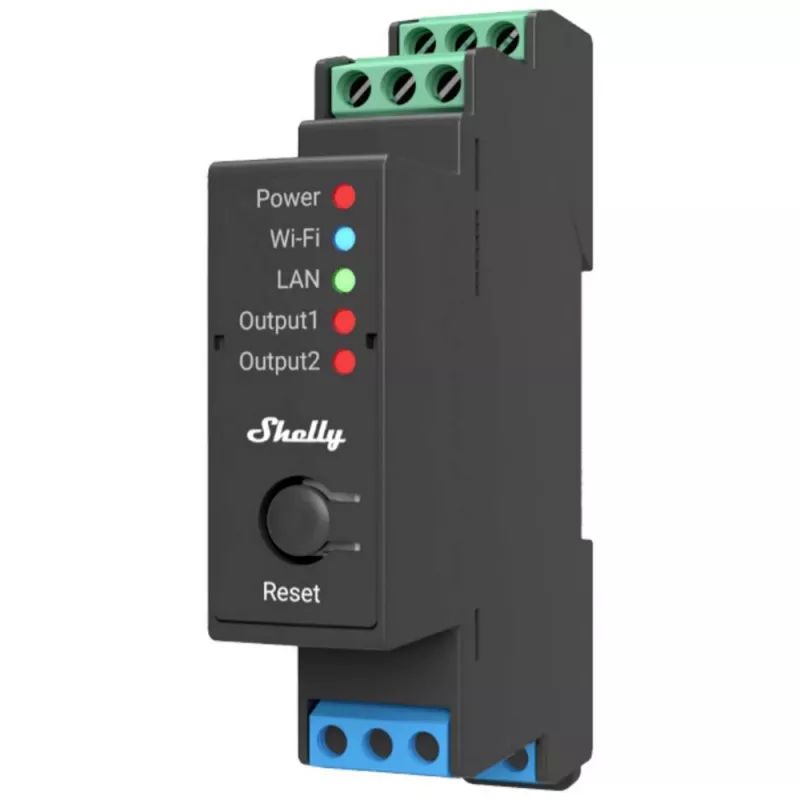 Shelly Pro 2 DIN-rail WiFi/LAN/Bluetooth relaisschakelaar