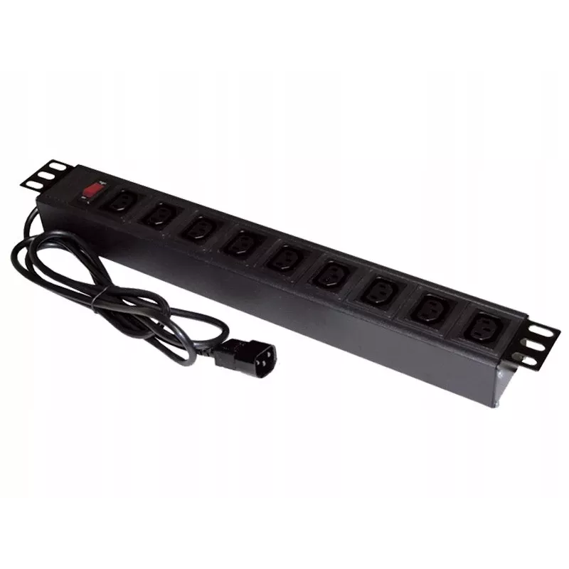 ALANTEC 19-inch stekkerblok - 9 stopcontacten UPS - UPS-C14-stekker (PZ010)