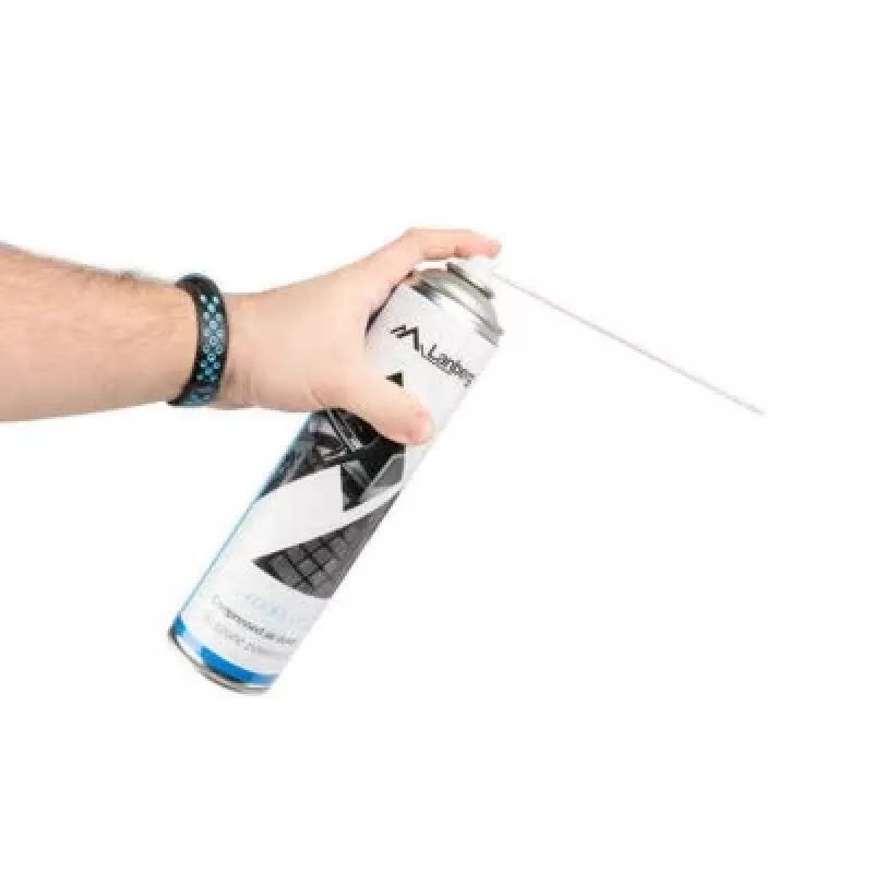 Persluchtspray LANBERG CG-600FL-001 — 600 ml, voor pc-reiniging, zwart/blauw/wit