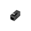 Keystone-module LANBERG KSU6-3000 — Cat6 U/UTP RJ-45 bus naar RJ-45 bus, plat ontwerp, zwart
