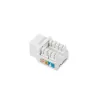 Keystone-module LANBERG KSU6-1090, Cat6 U/UTP plat, RJ-45 stekker naar LSA-bus, AWG 22/26, 14.5×16.1 mm, wit